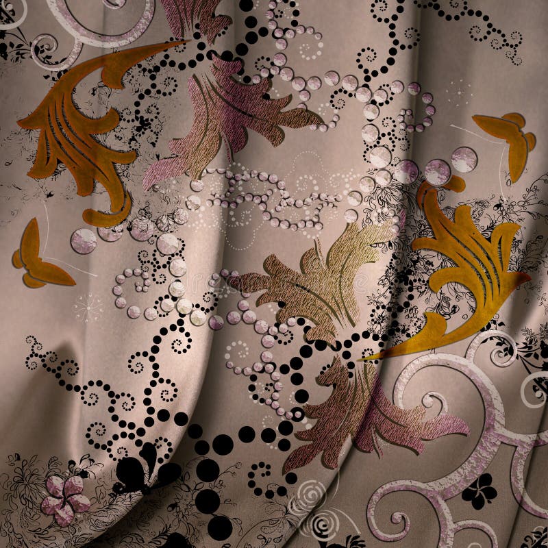 Floral fabric background vector illustration