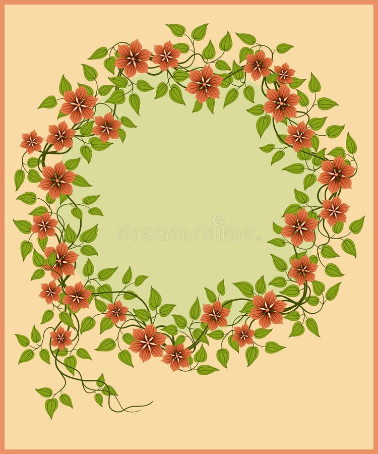 Floral frame. stock illustration