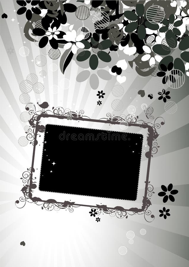 Photo Frame Design with Butterfly Decoration Stock Vector