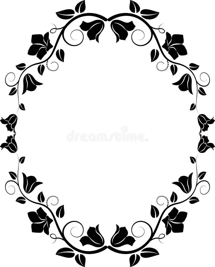 Floral frame stock vector. Illustration of clip, flower - 35608041