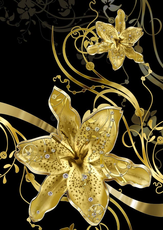 Floral gold abstraction