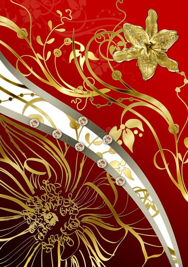 Floral gold abstraction