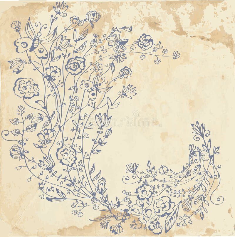 Floral graphic element on the paper