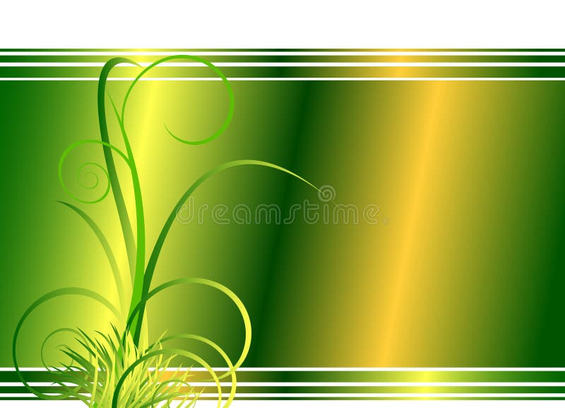 Floral green background with grass