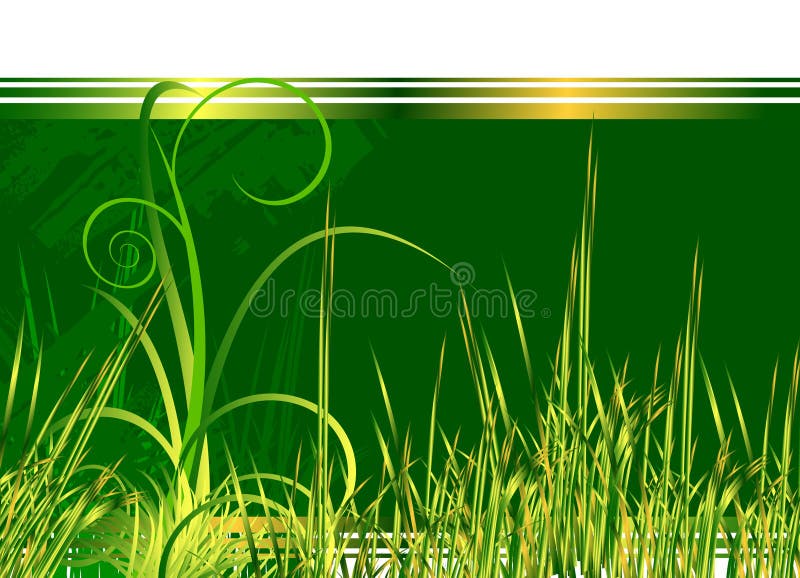 Floral green background with grass stock illustration