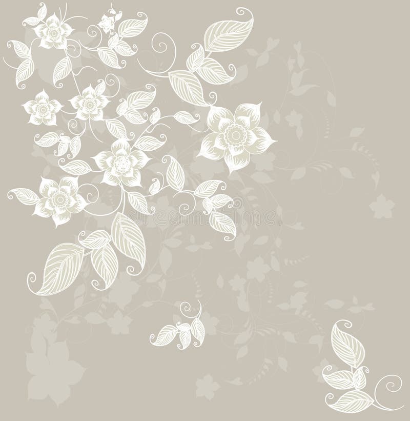 Cute Wedding Background in Floral Vintage Style for Design Stock Vector ...