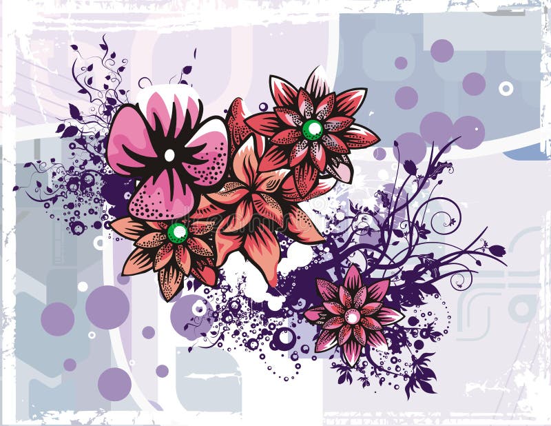 Floral grunge background