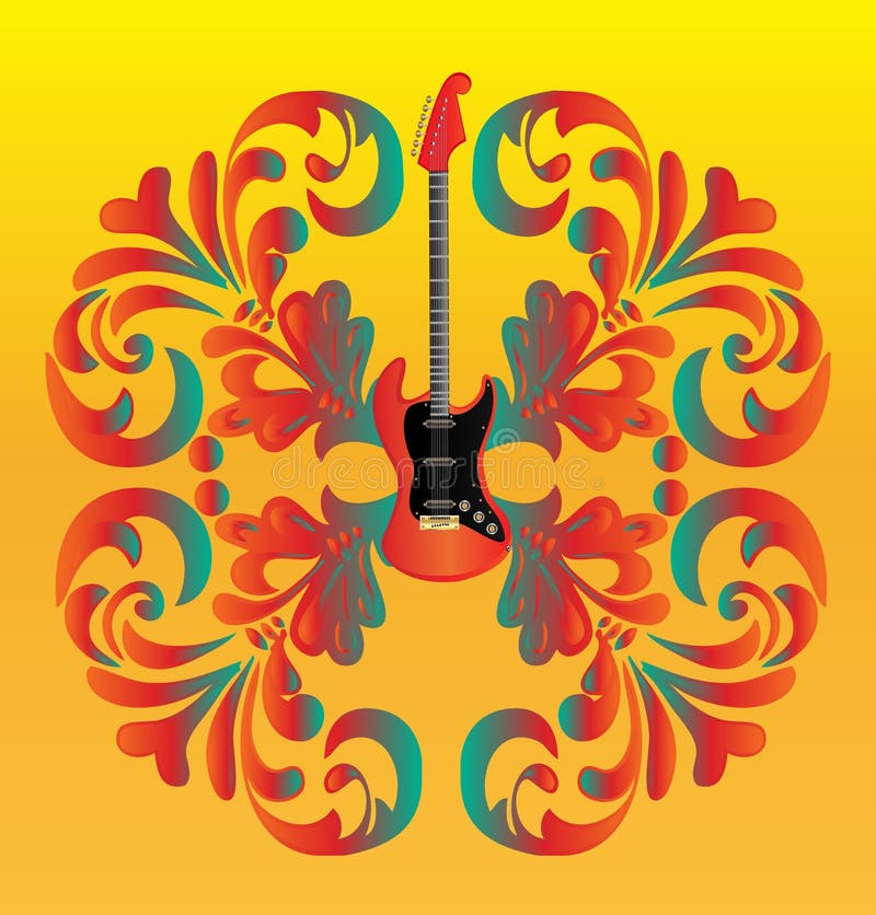 Floral Guitar Background