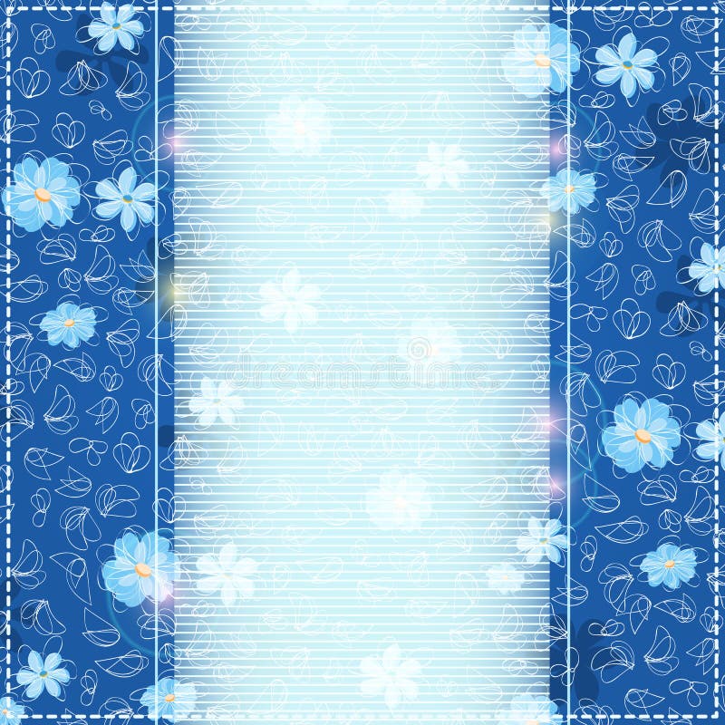 Floral Invitation Card with Vertical Label Place for Text royalty free illustration