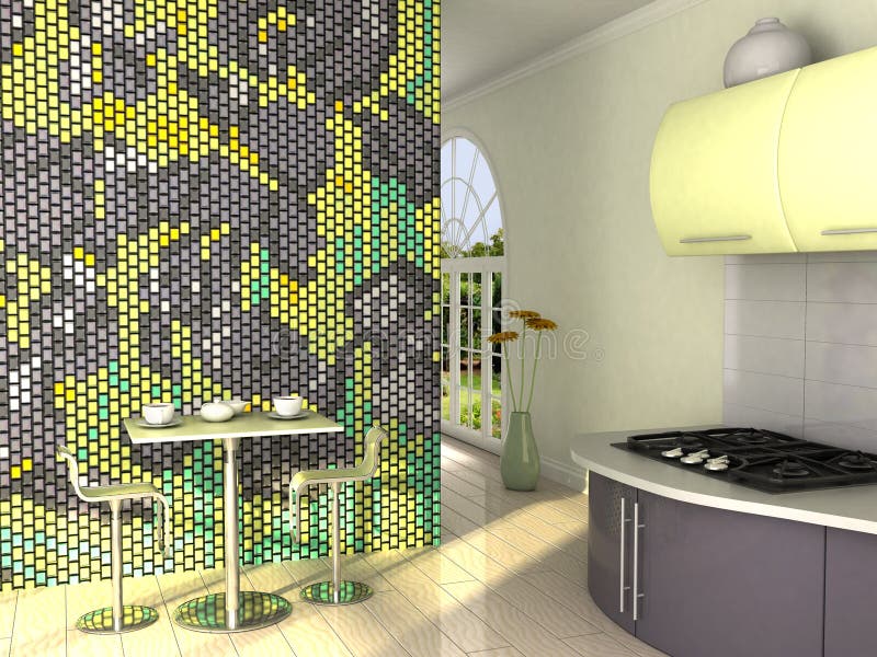 Floral kitchen stock image. Image of chair, remodeling 2541971