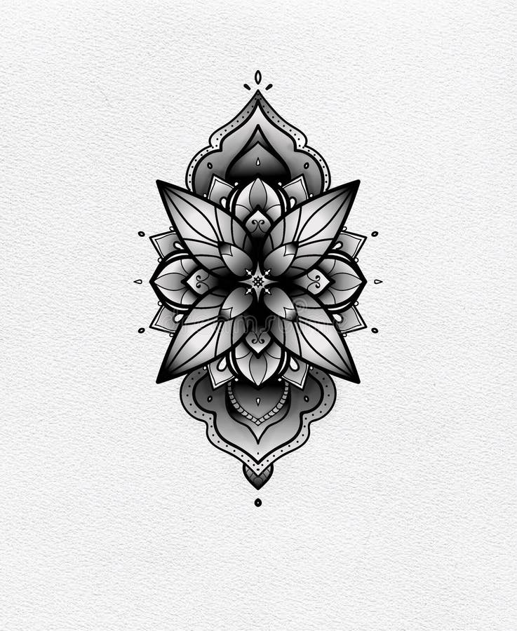 Outline Floral Mandala Tattoo Design – Tattoos Wizard Designs