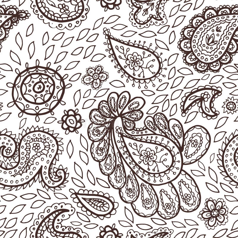 Floral Mehendi Pattern Ornament Vector Illustration Hand Drawn Henna ...