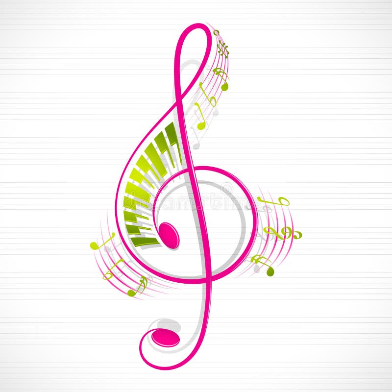 Floral Musical Note royalty free illustration
