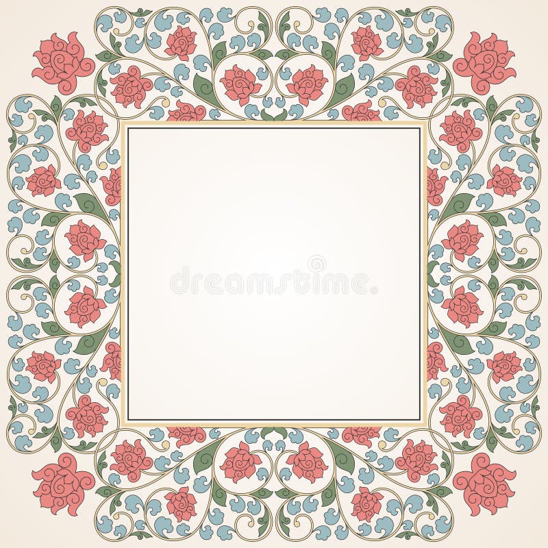 Floral oriental pattern in vintage style