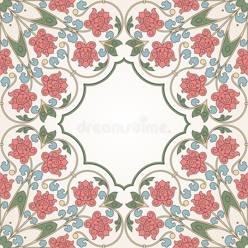 Floral oriental pattern in vintage style