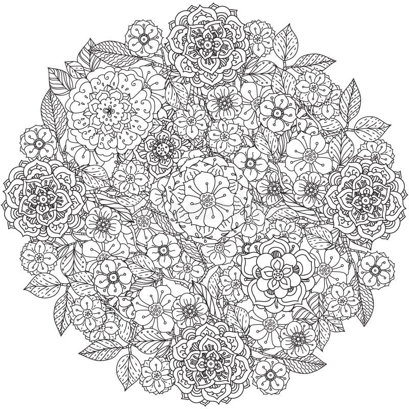 Floral Ornament. Art of Mandala Style. Zentangle Stock Vector ...