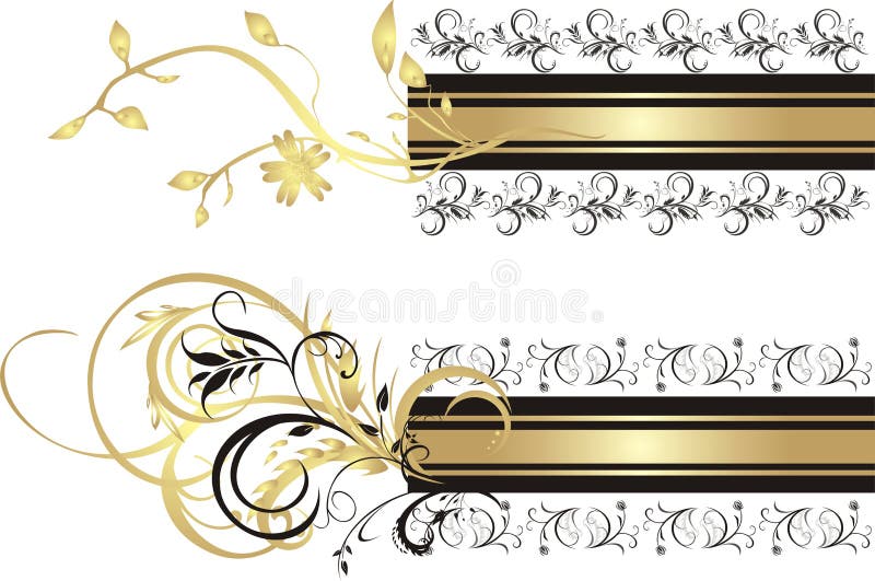 Floral ornament. Backgrounds for two banners