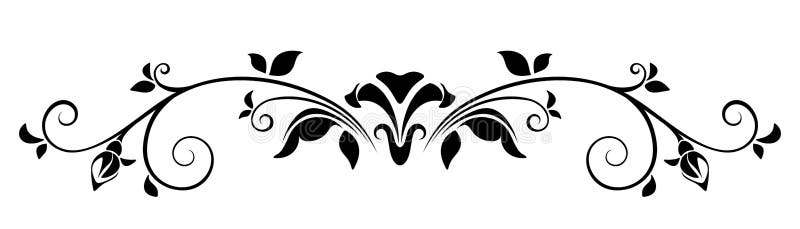 Floral Ornament. Vector Black and White Illustration. Stock Vector