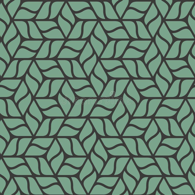 Floral ornament - stylized leaves cube pattern vector illustration