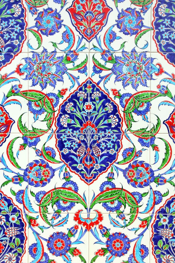 Traditional turkish floral ornament on tiles