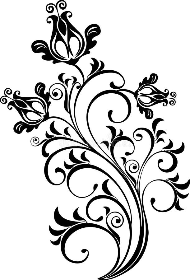 Download Floral ornament - vector stock vector. Image of black ...