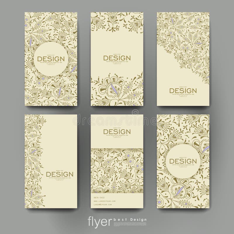 Floral ornament vector brochure template. Flyer Layout