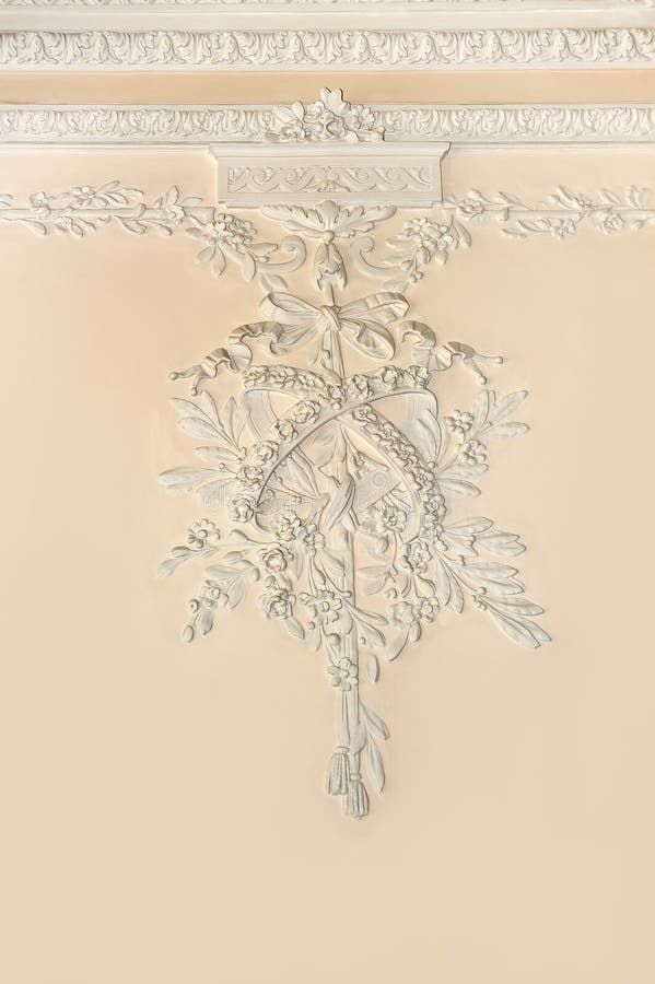 Floral Ornament of Wall Plaster Molding Stock Photo Image of tree