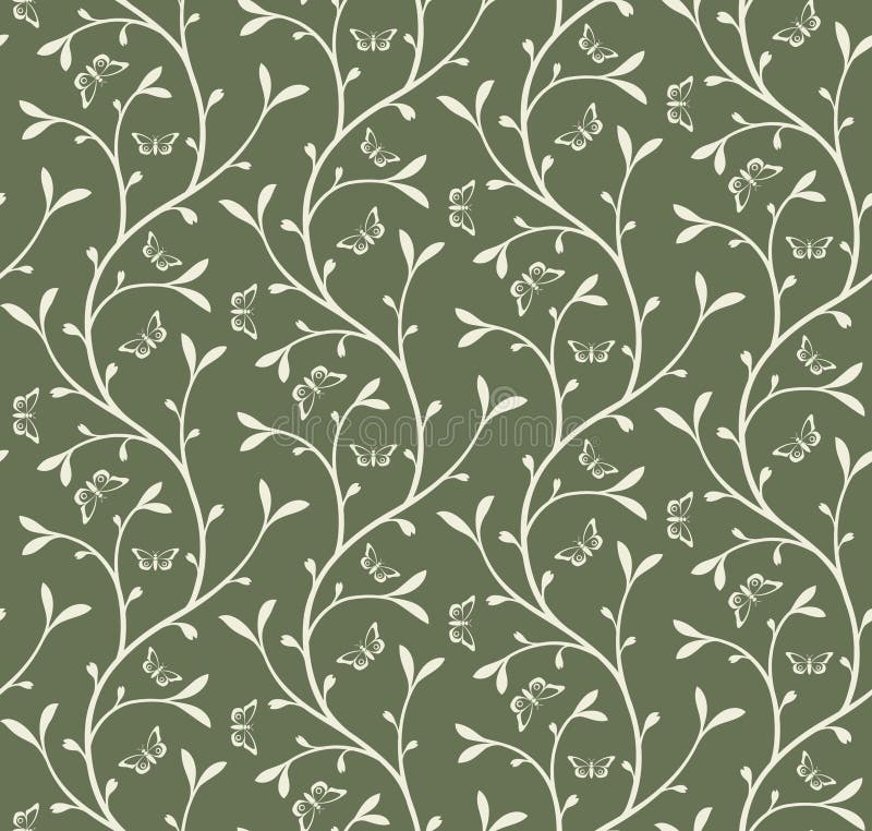 Floral pattern with butterfilies royalty free illustration