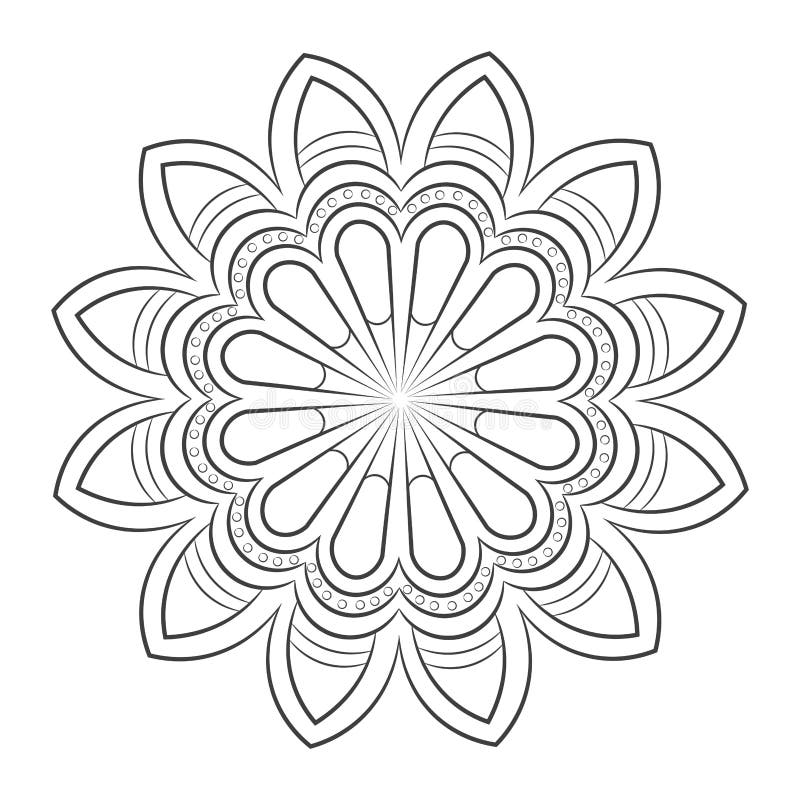 Floral Pattern Mandala Outline Stock Vector - Illustration of asian, lace: 184263082