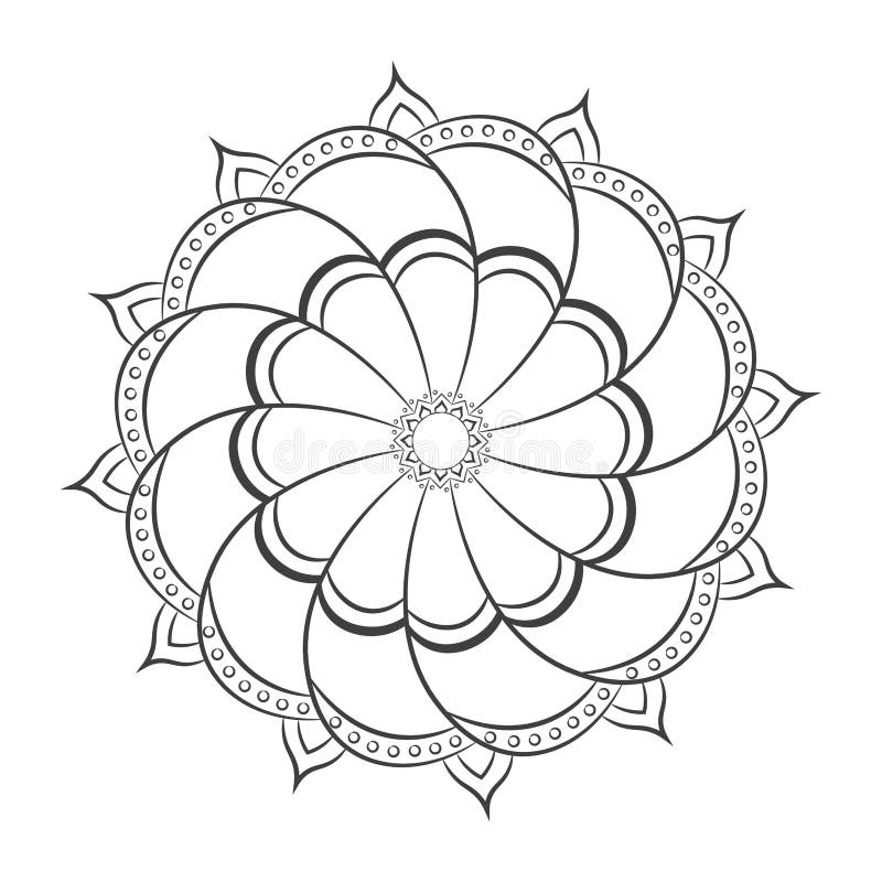 Floral Pattern Mandala Outline Stock Vector - Illustration of henna, outline: 184264507