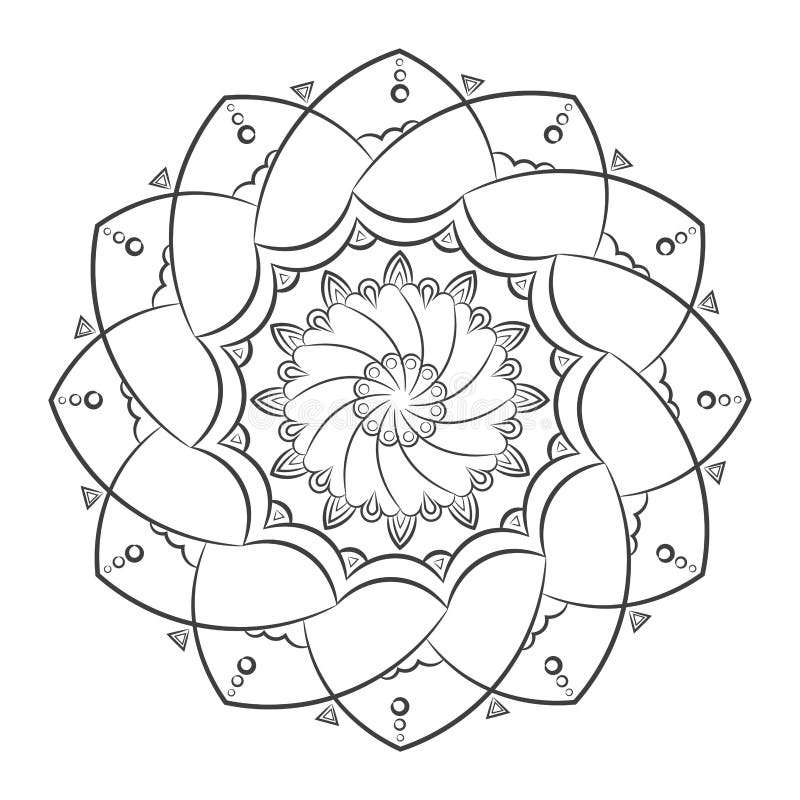 Floral Pattern Mandala Outline Stock Vector - Illustration of paisley, clipart: 184264548
