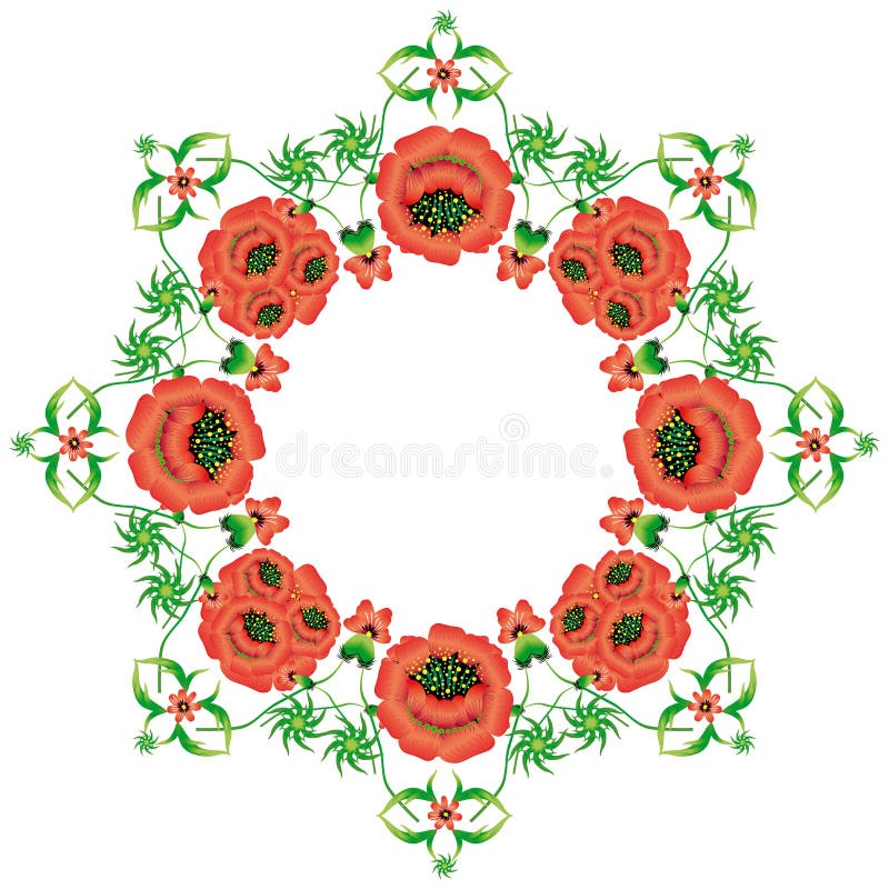 Floral pattern in the national Ukrainian Petrikovka style. stock illustration Floral pattern in the national Ukrainian Petrikovka style. stock illustration