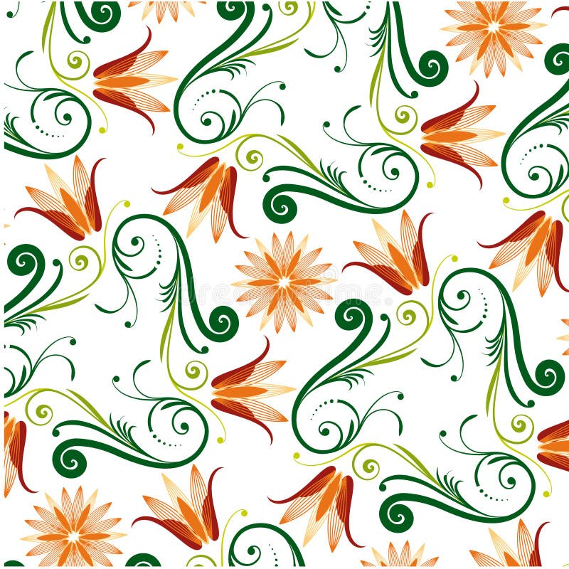 Floral Pattern On White Background