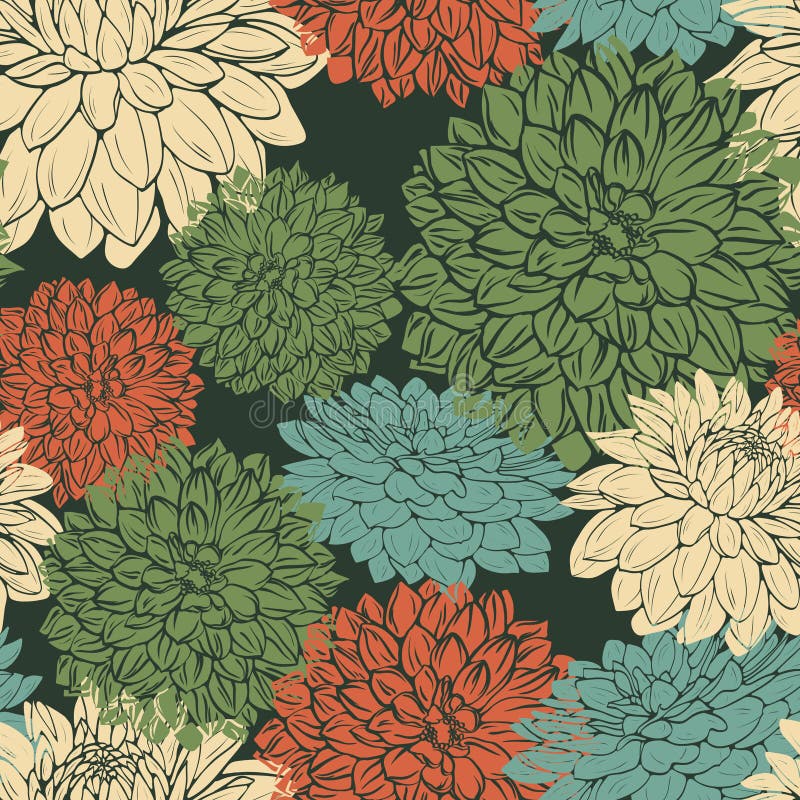 Floral repeating wallpaper