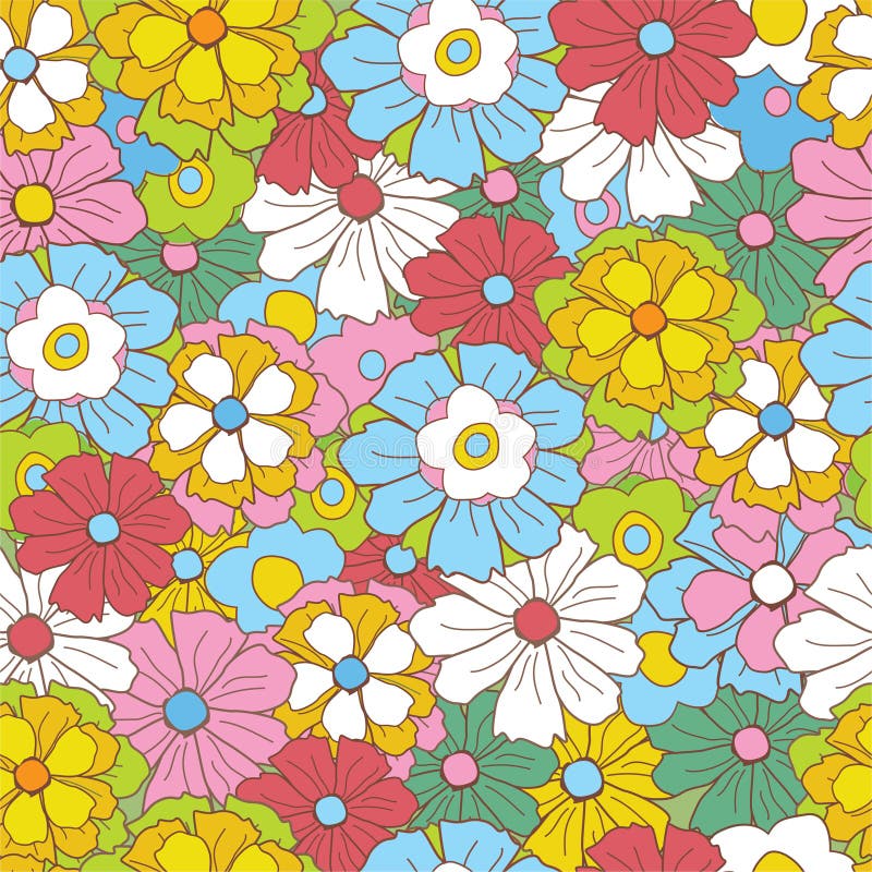 Floral retro pattern stock vector. Illustration of seamless - 4821522