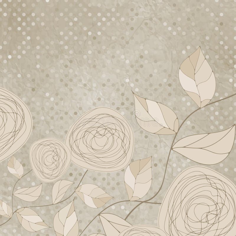 Floral romántico con las rosas de la vendimia. EPS 8 ilustración del vector Floral romántico con las rosas de la vendimia. EPS 8 ilustración del vector