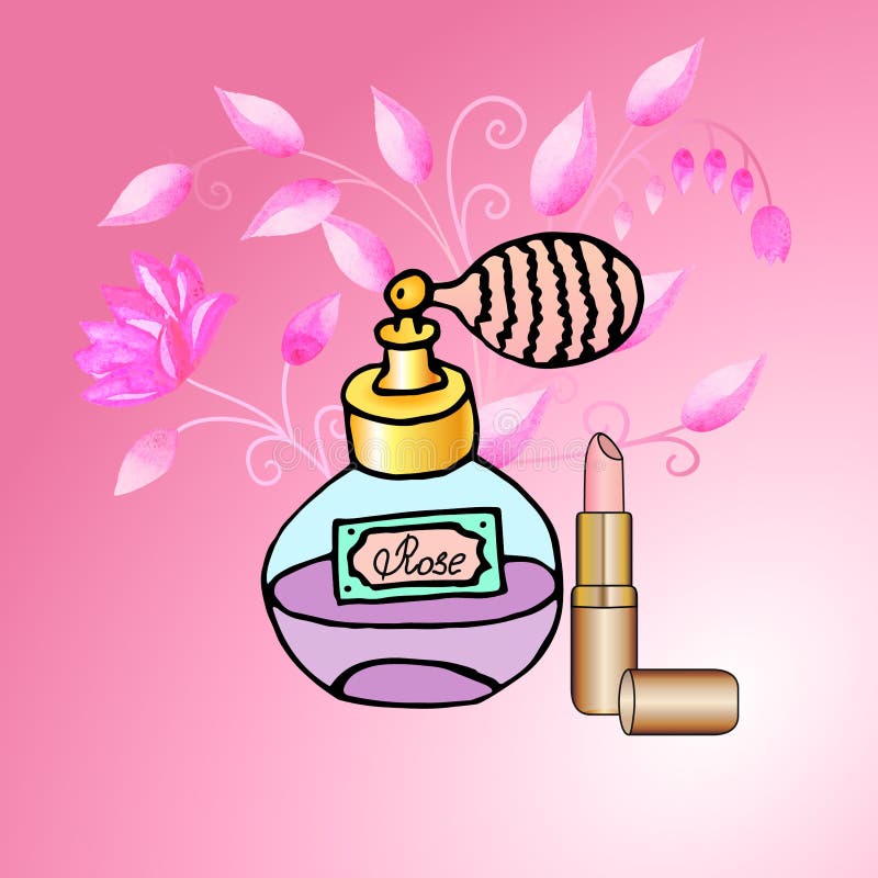 Floral rose parfum stock vector. Illustration of perfume - 43962684