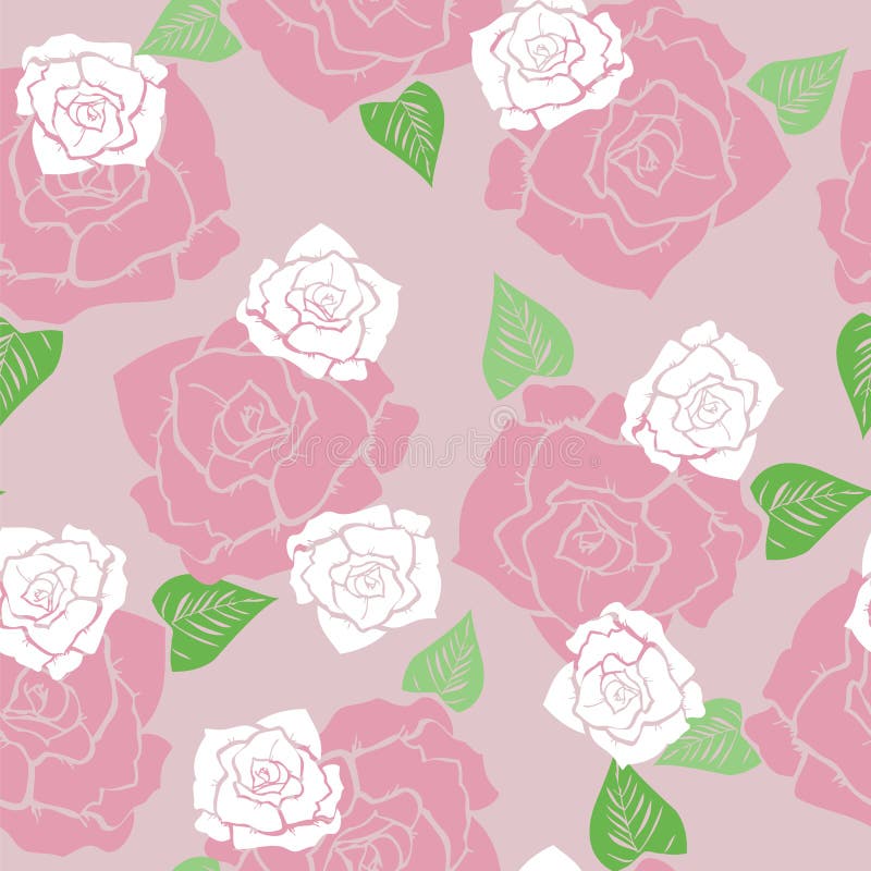 Floral roses wallpaper seamless pattern