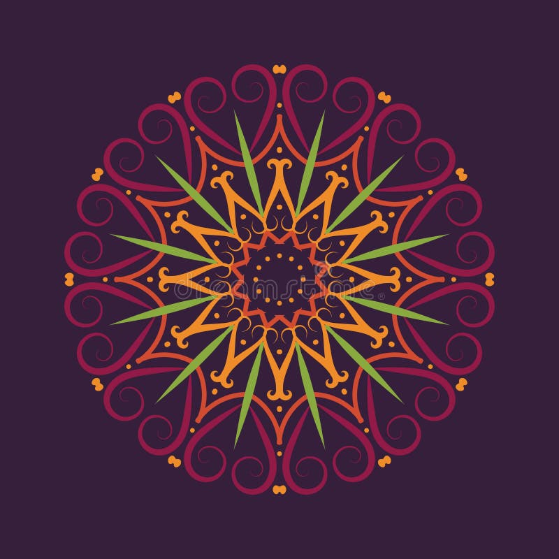 Floral Round Decorative Symbol. Vintage Decorative Elements Stock