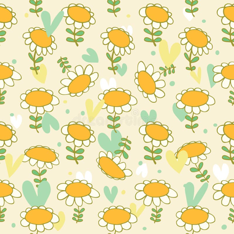 Floral seamless baby pattern Camomiles delicate t