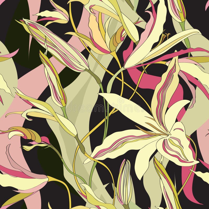 Floral seamless background. Abstract Bloom Seamless Texture vector illustration