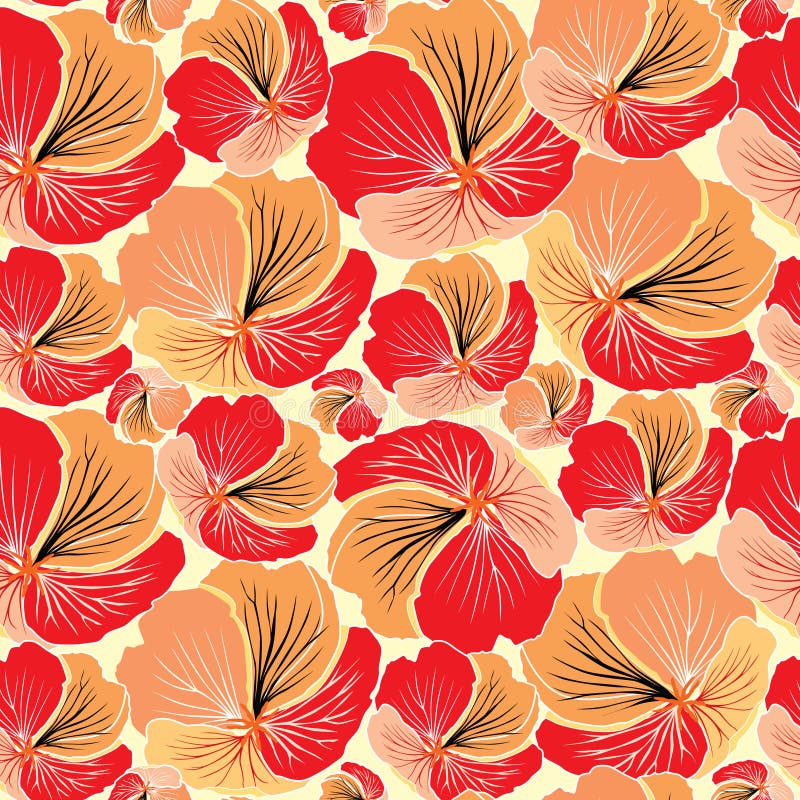 Floral seamless background. Red flower pattern. royalty free illustration
