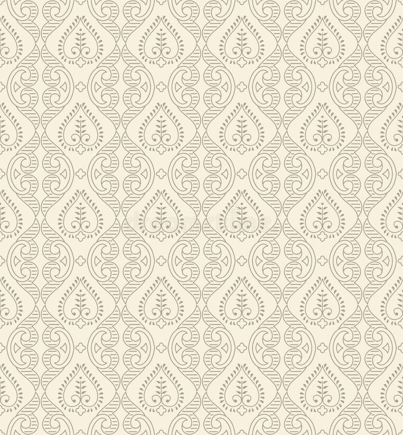 Floral Damask Seamless Wallpaper Stock Vector Illustration of