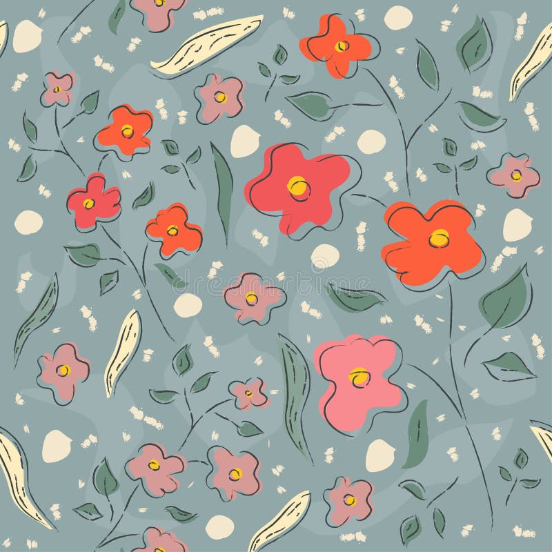 Floral Seamless Pattern. Hand Drawn Stock Illustration Illustration