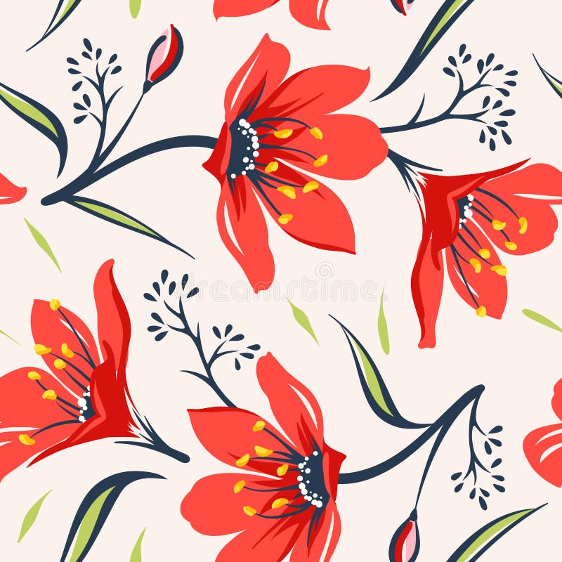 Floral seamless pattern 5 stock vector. Illustration of flower 42191495
