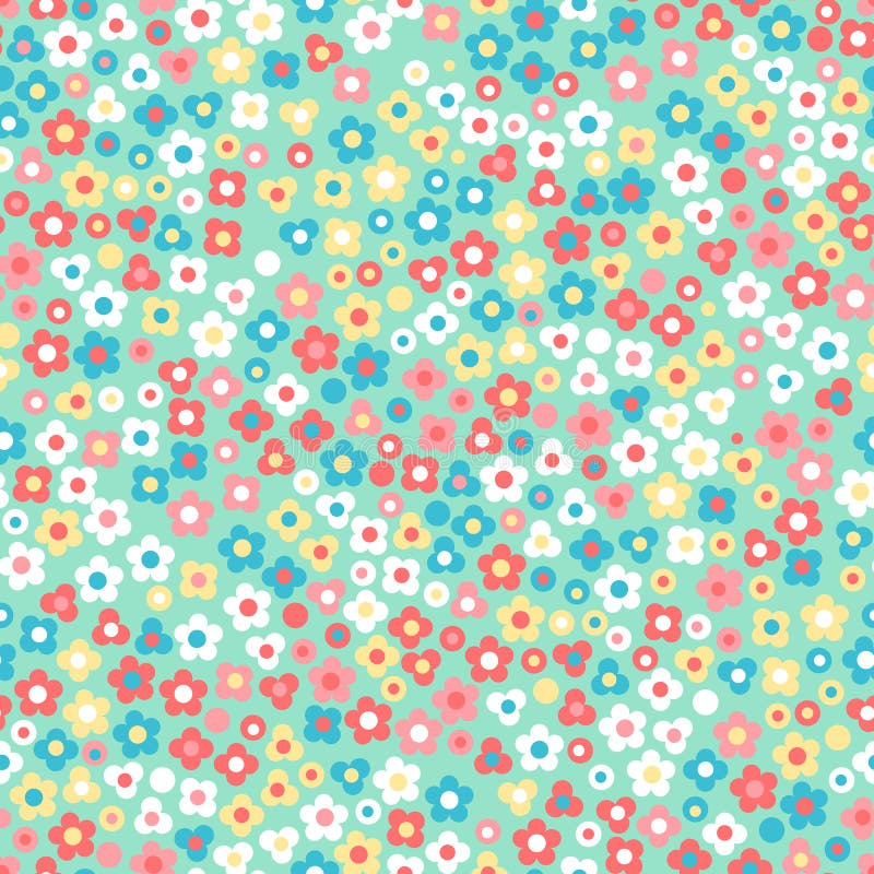 Cute Floral Seamless Pattern Stock Vector - Illustration of childish ...