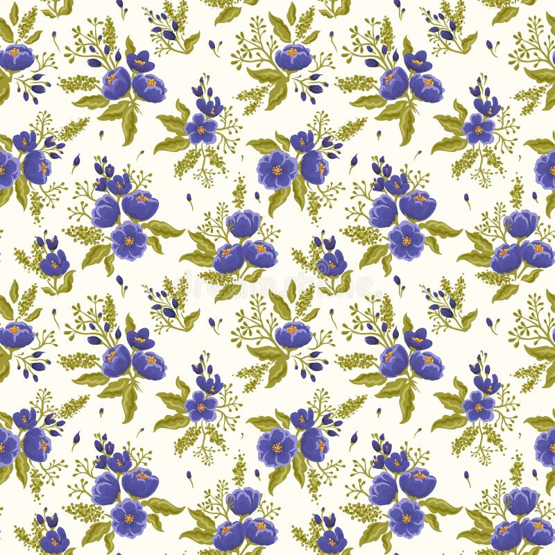 Floral seamless pattern stock vector. Illustration of beige - 49895541