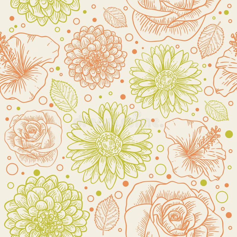 Floral seamless retro pattern