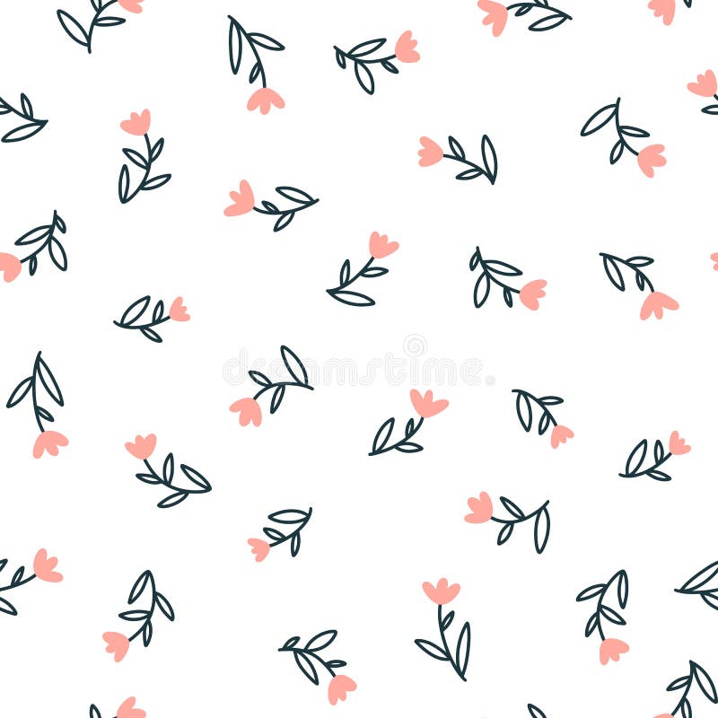 Pretty Ditsy Floral On Navy Stock Vector - Illustration of navy, blue ...