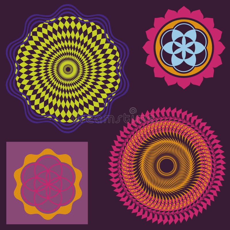 Color mandalas and optical illusions